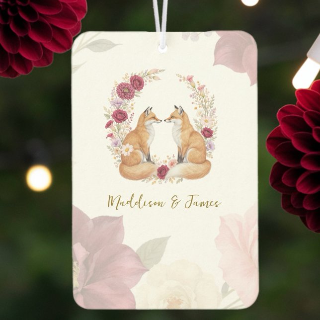 Playful Autumn Fox Wedding Air Freshener (The perfect wedding favor!)