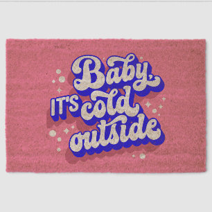 Playful Baby, It’s Cold Outside Winter Design Fiber Doormat