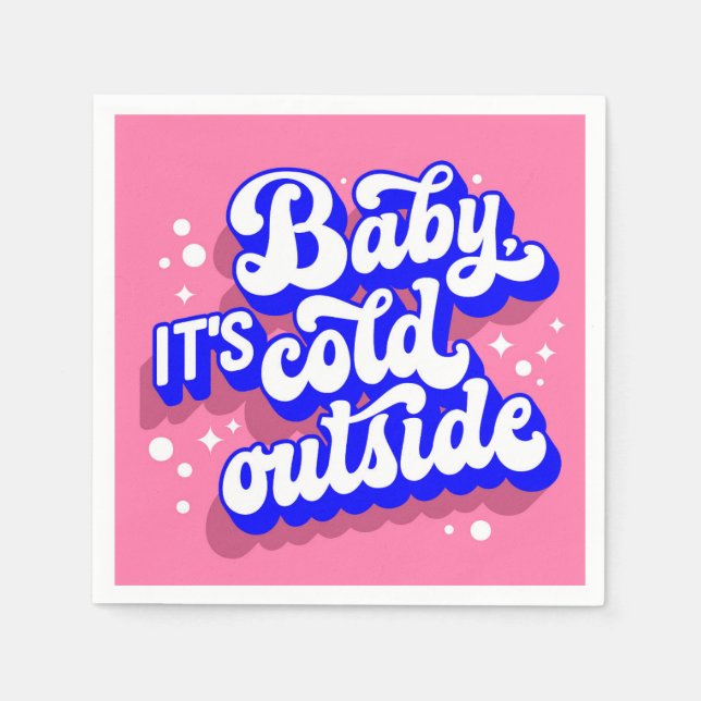 Playful Baby, It’s Cold Outside Winter Design Napkins (Front)