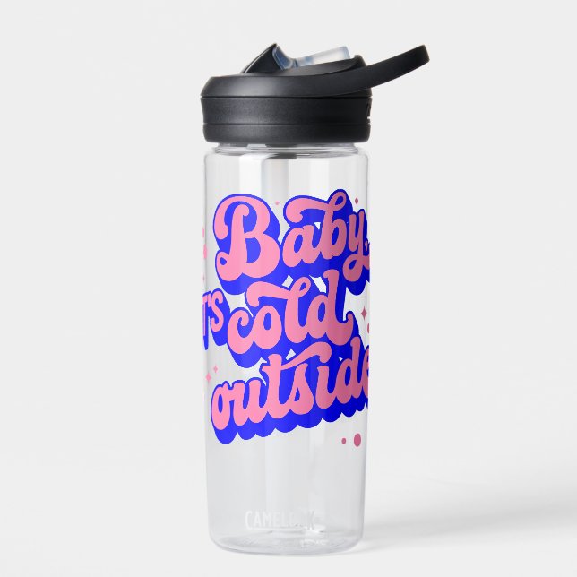Playful Baby, It’s Cold Outside Winter Design Water Bottle (Left)
