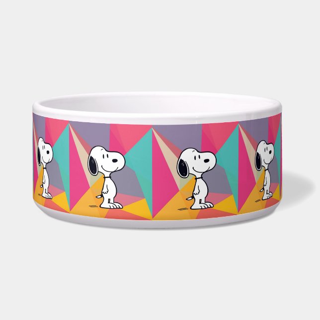 Playful Beagle Cartoon Geometric Pop Art Bowl (Front)