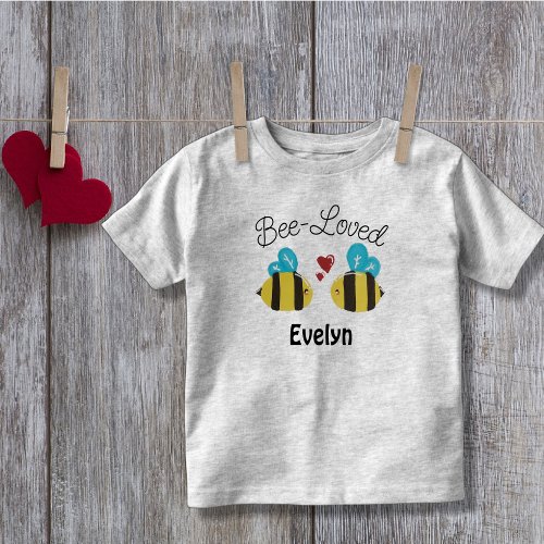 Playful Bee Loved Personalized Toddler T_shirt