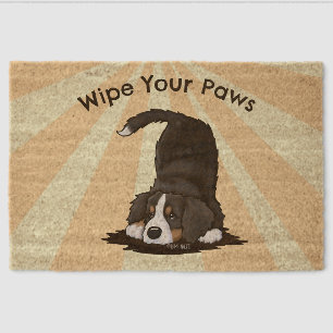 Playful Bernese Mountain Dog Puppy Door Mat