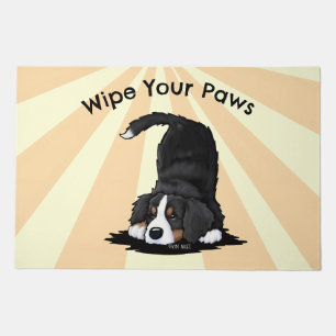 Playful Bernese Mountain Dog Puppy Door Mat