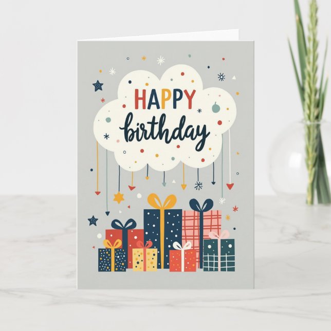 Playful Birthday Cloud Gift Card (Front)