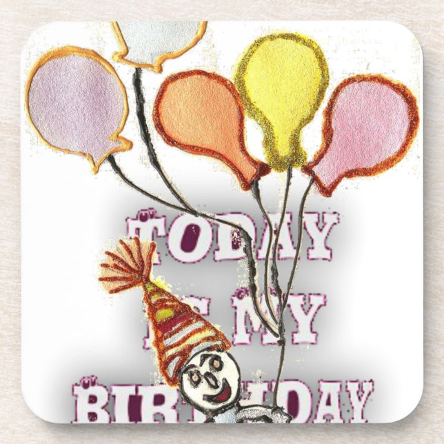 Playful Birthday Greeting: Happy Birthday Bro. Drink Coaster (Front)