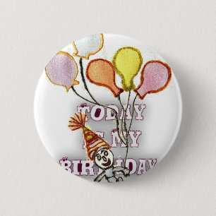 Playful Birthday Greeting: Happy Birthday Bro. Pinback Button