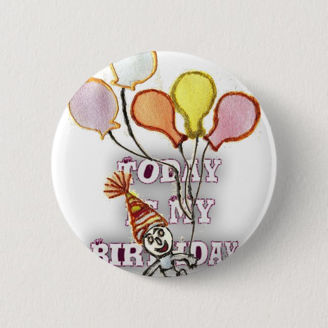 Playful Birthday Greeting: Happy Birthday Bro. Pinback Button (Front)