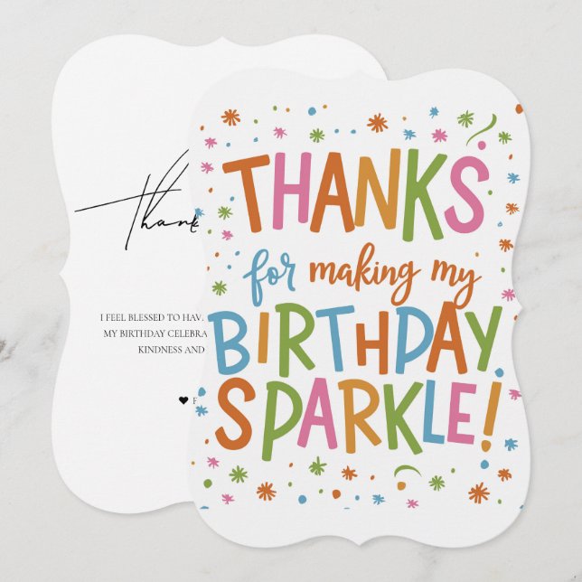 Playful Birthday Thank You Card (Front/Back)