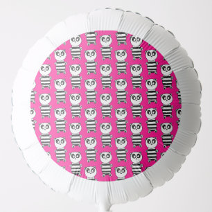 Playful Black and White Panda Art Balloon