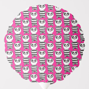 Playful Black and White Panda Art Balloon