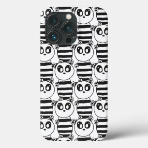 Playful Black and White Panda Art iPhone 13 Pro Case