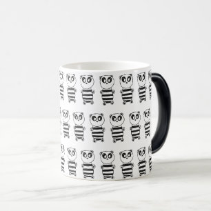 Playful Black and White Panda Art Color Morph Mug