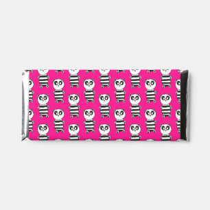 Playful Black and White Panda Art Hershey Bar Favors