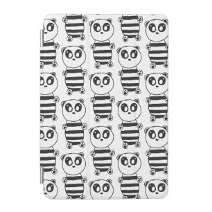 Playful Black and White Panda Art iPad Mini Cover