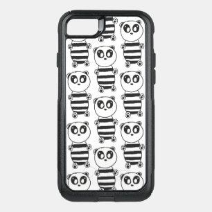 Playful Black and White Panda Art OtterBox Commuter iPhone SE/8/7 Case