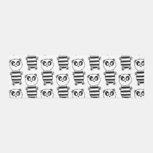 Playful Black and White Panda Art Outdoor Rug