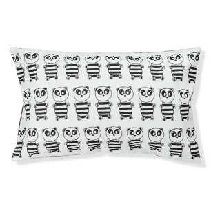 Playful Black and White Panda Art Pet Bed