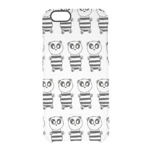 Playful Black and White Panda Art Clear iPhone 6/6S Case