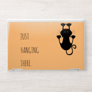 Playful Black Cat Cartoon Joke for Pet Lovers HP Laptop Skin