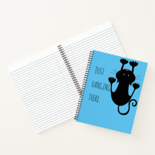 Playful Black Cat Cartoon Joke for Pet Lovers Notebook