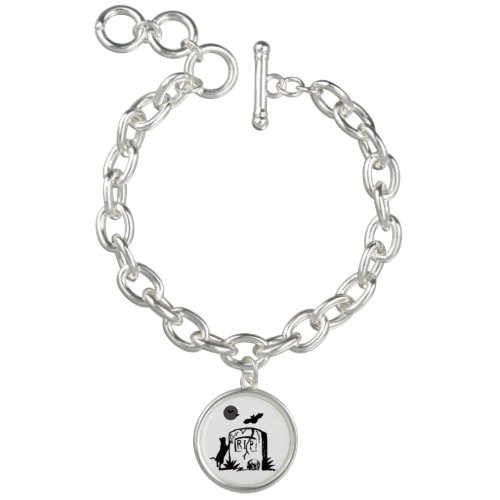 Playful Black Cat Charm Bracelet