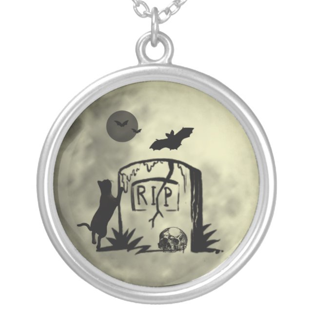 Playful Black Cat Necklace (Front)