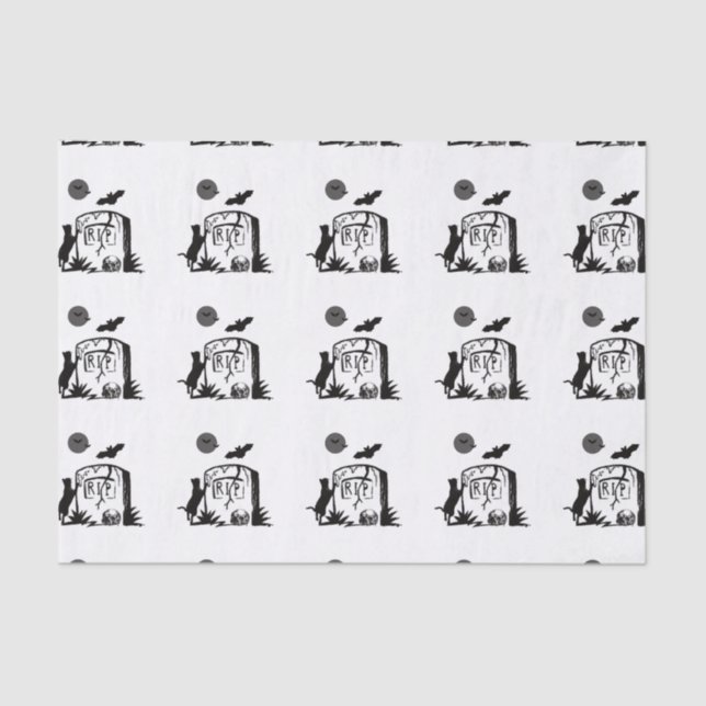Playful Black Cat Tissue Paper (Front)