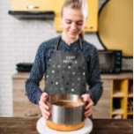 Playful Black gray Pixels Custom Food Artista Text Apron<br><div class="desc">This modern apron design features personalizable text—Food Artista—and a playful black-and-gray pixel pattern. It is the perfect apron for cooking in style.</div>
