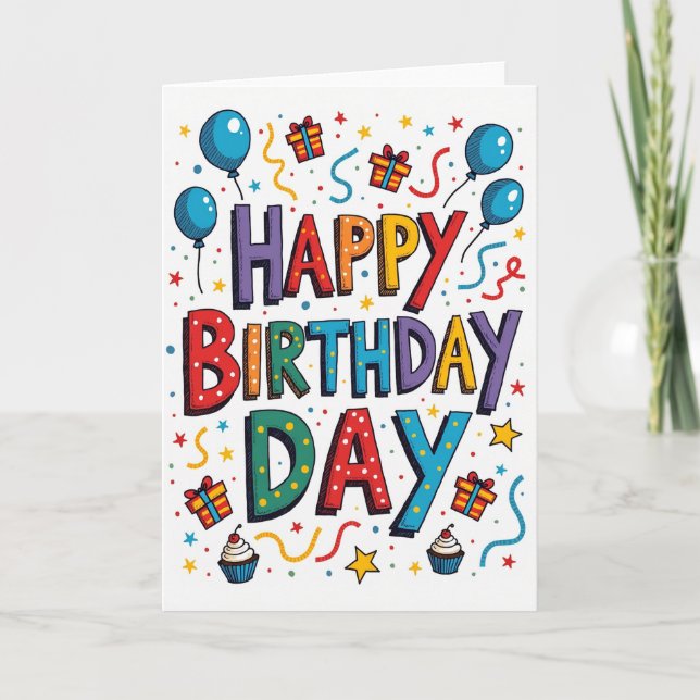 Playful Block Birthday Card (Front)