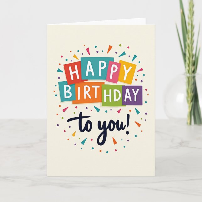 Playful Blocks Birthday Card (Front)
