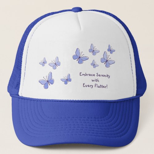 Playful Blue Kaleidoscope of Butterflies Summer Trucker Hat