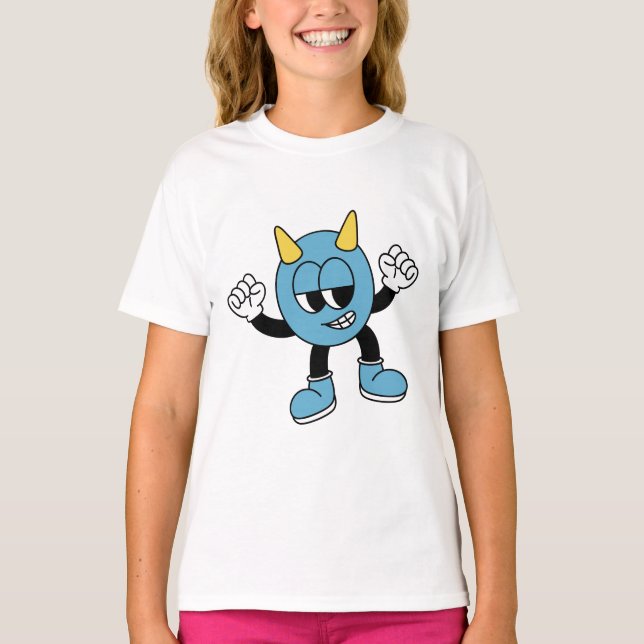 Playful Blue Monster T-Shirt (Front)