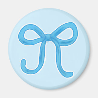 Playful Blue Ribbon Bow Magnet