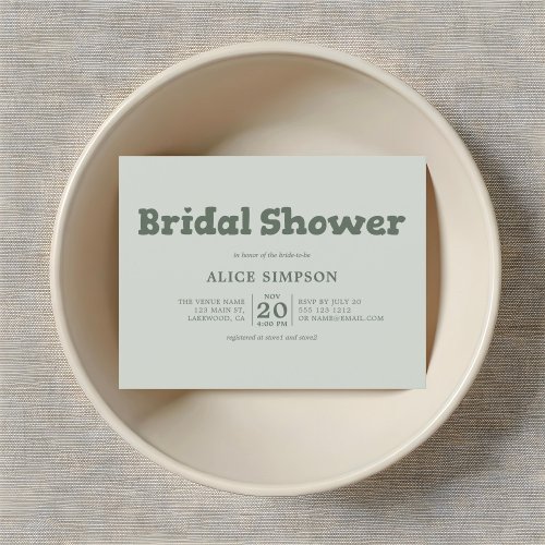 Playful Bold Slab Sage Bridal Shower Postcard