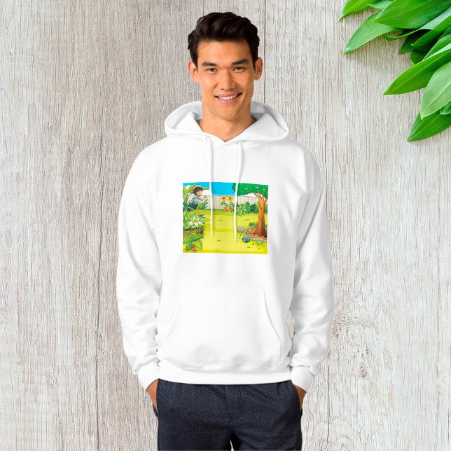 Playful Boy Running in a Lush Green Backyard  Hoodie (Creator Uploaded)