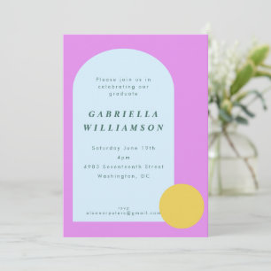 Playful Bright Pastel Colorful Graduation Party Invitation