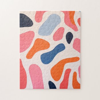 Playful Bright Spots Pink Orange And Blue Abstract Jigsaw Puzzle by Ilze_Lucero_Photo at Zazzle