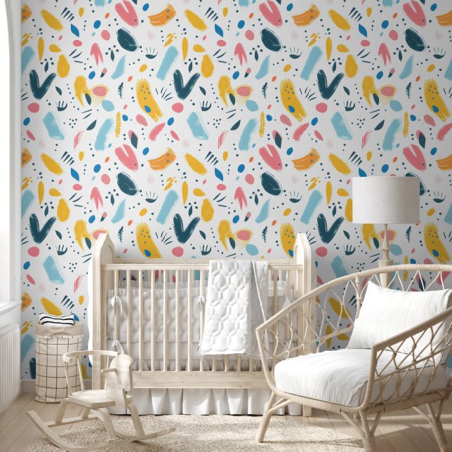Playful Brushstrokes Wallpaper (Kids)