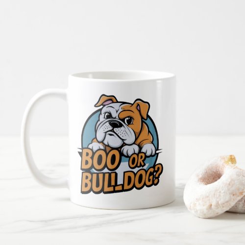 Playful Bulldog Illustration Boo or Bulldog Pop  Coffee Mug