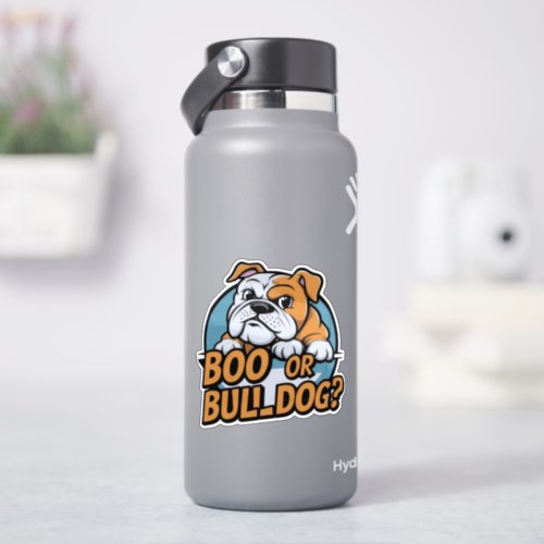 Playful Bulldog Illustration Boo or Bulldog Pop  Sticker