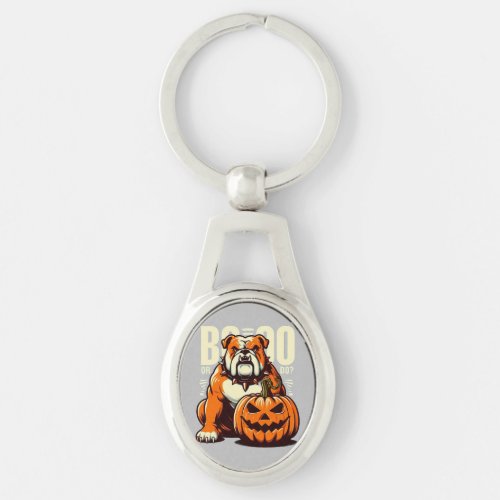 Playful Bulldog Pop Art Boo or Bulldog  Keychain