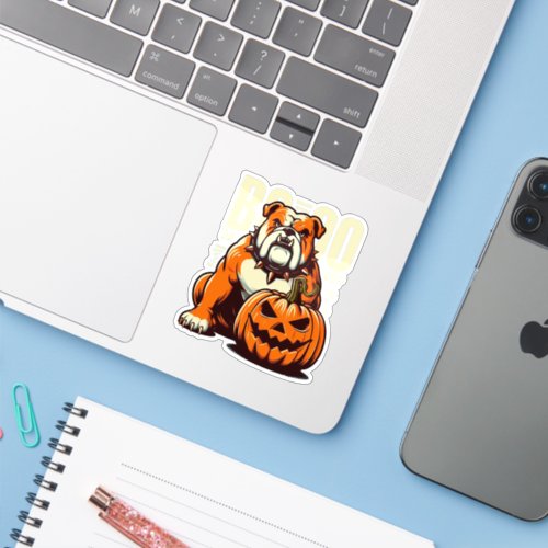 Playful Bulldog Pop Art Boo or Bulldog  Sticker