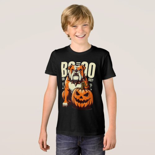 Playful Bulldog Pop Art Boo or Bulldog  Tri_Blend Shirt