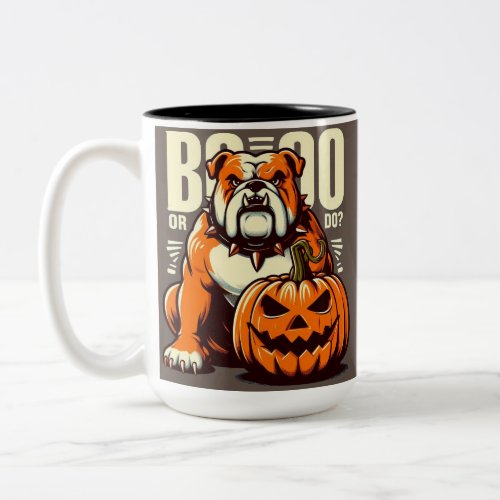 Playful Bulldog Pop Art Boo or Bulldog  Two_Tone Coffee Mug