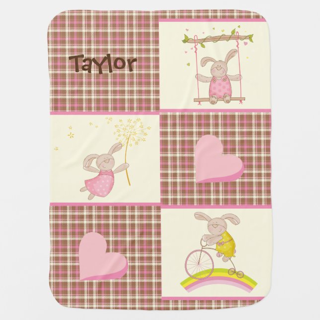 Playful Bunnies Baby Blanket (Front)