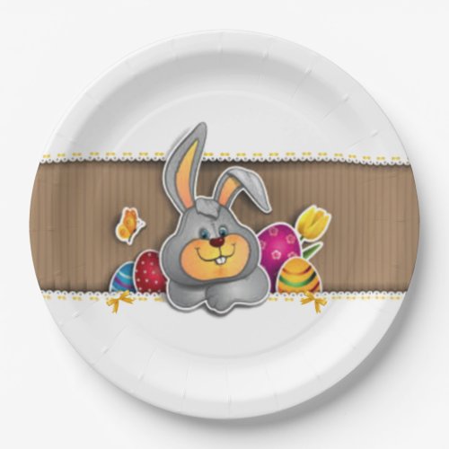 Playful Bunny Easter Paper Plates
