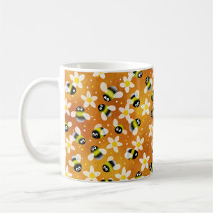 Playful Buzzing Bees (Burnt Orange) Coffee Mug
