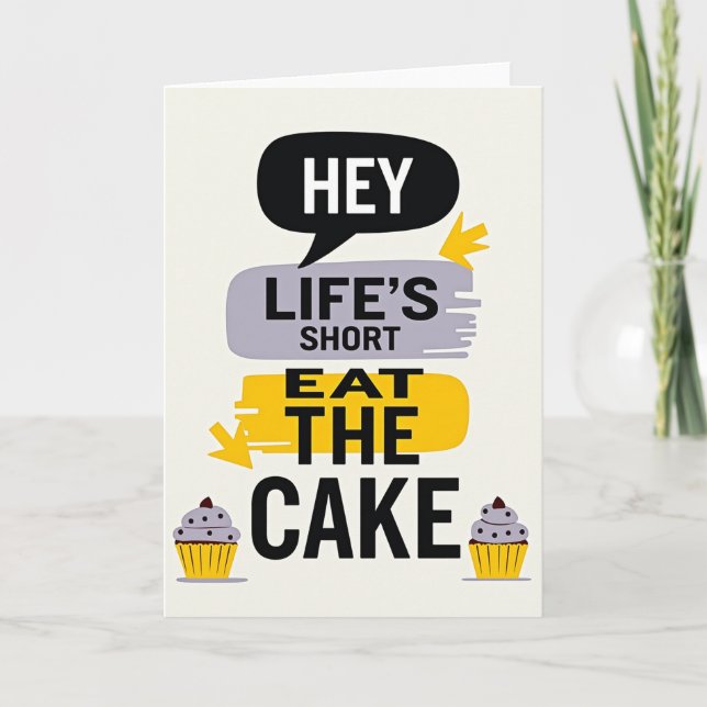 Playful Cake Birthday Card (Front)