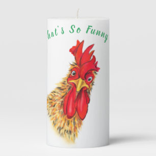 Playful Candle Curious Rooster - What's So Funny